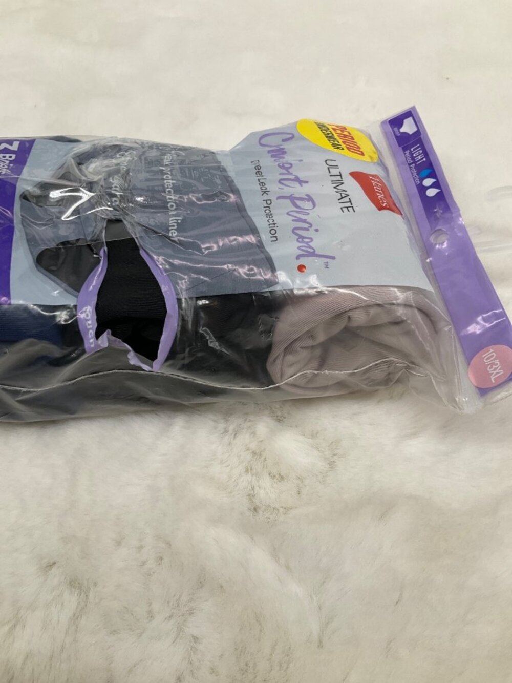Hanes 3 pr. Ultimate Brief Light Comfort Period Protection Underwear Size 3XL - Picture 6 of 6